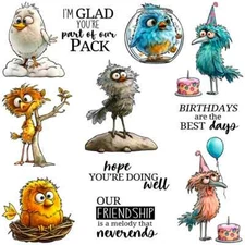 Funny Birds Birthdays Are the Best Days Metal Cutting Dies Clear Stamps Craft