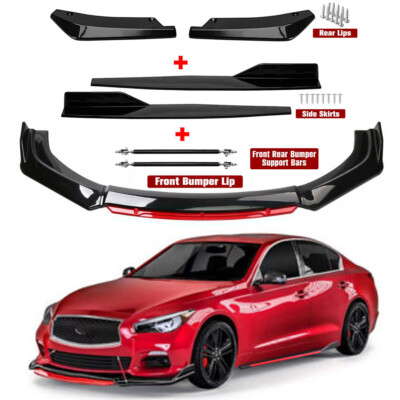 For INFINITI Q50 Q6O Q70 Front Rear Bumper Lip Spoiler Diffuser Body+ ...