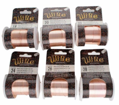 Rose Gold BeadSmith Craft Wire, Tarnish Resistant Wire Elements (8+ Gauges)