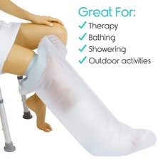 Waterproof Leg Cast Cover for Shower, Adult Full Leg Cast Shower Protector, Soft