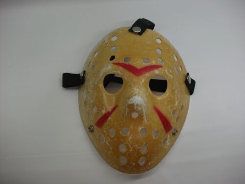 Vintage Goalie Mask Beige Thin Man Cave Wall Hanging Display Not For Use - Afbeelding 1 van 6