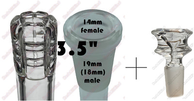 3.5'' Glass Downstem Matrix Perc 19mm / 18mm to 14mm Low Profile Reducing + Bowl