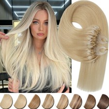 Micro Ring Loop Tip Remy Human Hair Extensions Straight Micro Beads Link Hair dd