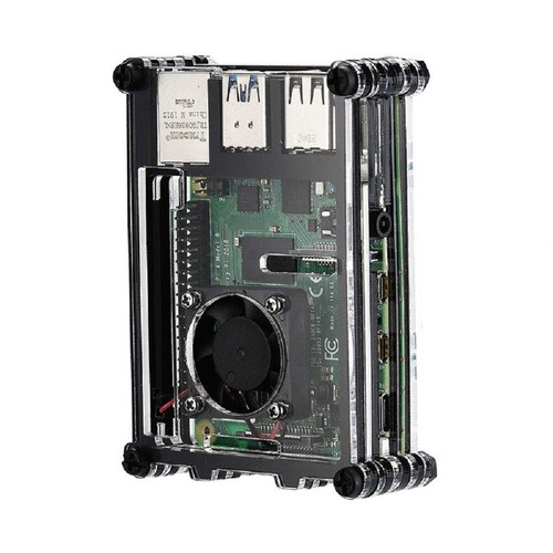 Clear 9 Layers Case with Cooling Fan Heatsink Screwdriver For Raspberry Pi 4B A - Picture 7 of 11