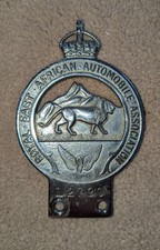 v.rare 1930's Royal East Africa AA (automobile association) classic car badge