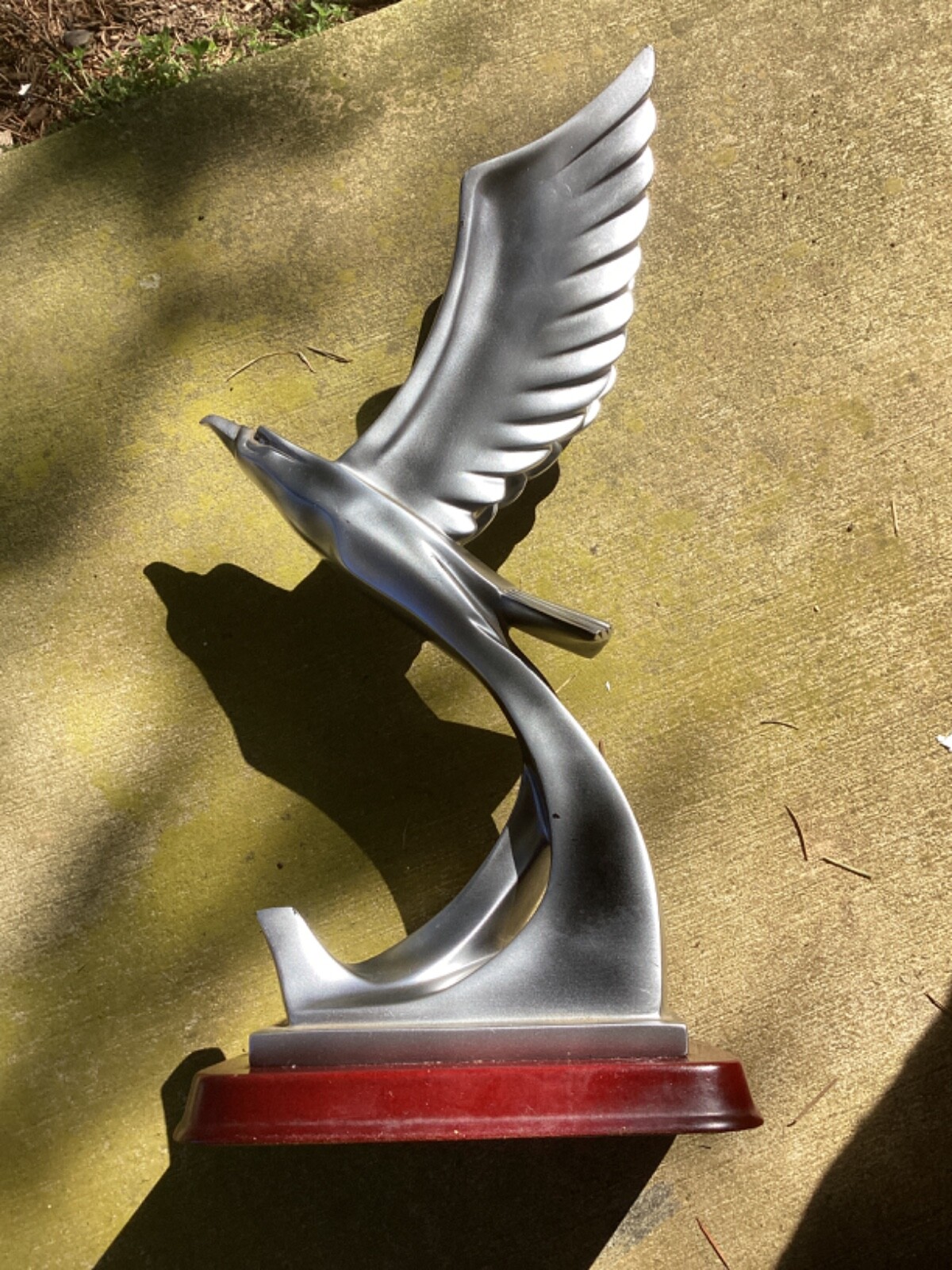 RARE 15" PEWTER EAGLE SCULPTURE ART DECO STYLE BY HERCO eBay