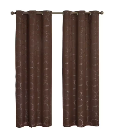 Eclipse Meridian Thermaback Chocolate Brown 42" x 84" Grommet Blackout Curtain - Picture 3 of 5