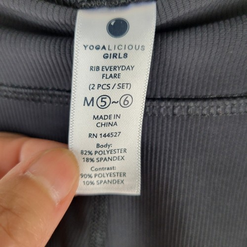 Girl’s Yogalicious Ribbed Everyday Flare Pants Size Medium (5~6) Black - Picture 4 of 8