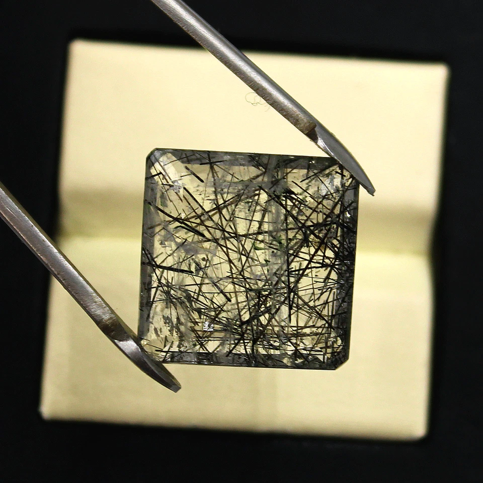 17.17 Cts Natural Tourmaline Rutile Quartz 17MM Faceted Cut Top Quality Gemstone - Image 2 of 4