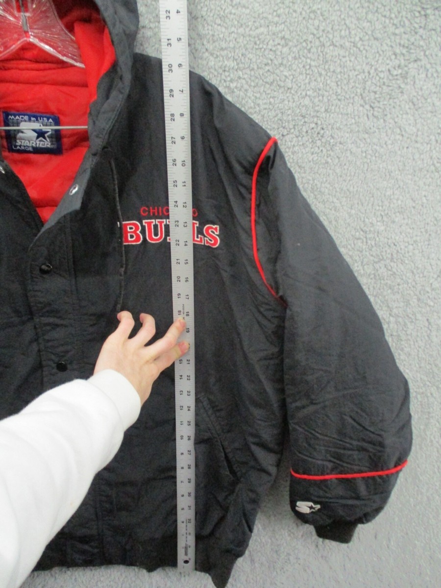 Vintage 90s Starter Jacket Chicago Bulls Black Red USA Made Vintage 90s Starter Jacket Chicago Bulls Black Red USA Made