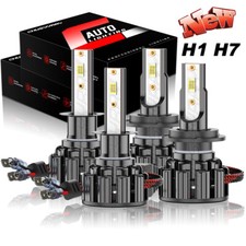 For Benz ML320 ML430 1998-2001 4X H1 H7 LED Headlight High Low Beam Combo Bulbs