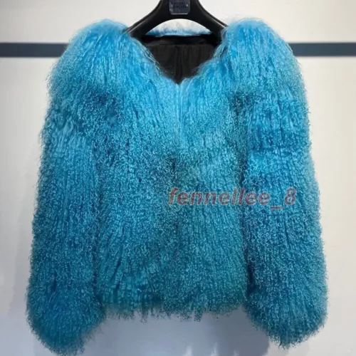 Damen-Kurzmantel echtes mongolisches Lamm Schaf lockiges Fell Jacke Winter warm Oberbekleidung - Bild 29 von 38