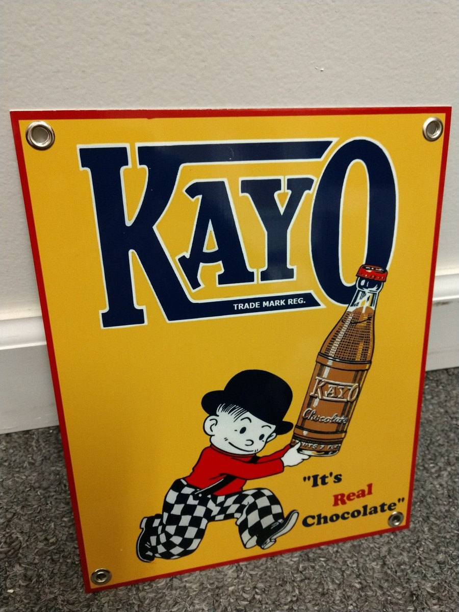 USA 看板　アンティーク KAYOチョコレート Kayo chocolate soda pop beverage restaurant fast food Sign