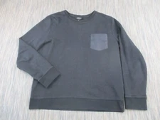 A.P.C Jumper Mens Extra Large XL Crew Neck 100% Cotton Black Sweater Pocket
