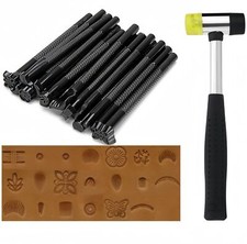 21PcsLeather Stamping Tools Leather Stamping Kit with Hammer for Leather Working