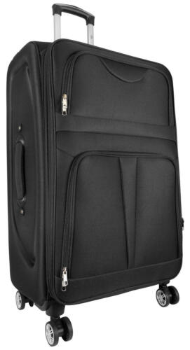 Nylon Stoff Trolley Koffer leicht 4 Rollen Dehnfalte Zardic Schwarz M,L,XL,Set - Bild 3 von 13