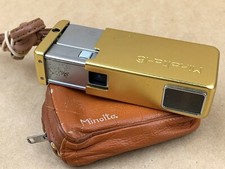 MINOLTA 16 GOLD SUBMINIATURE CAMERA W/ 25MM ROKKOR LENS  STRAP  CASE