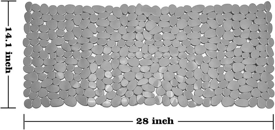 Alfombra de ducha de guijarros, antideslizante y lavable a máquina con ventosas y orificios de drenaje Foto 4 de 4
