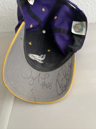 Gorra de béisbol autografiada firmada Reebok Minnesota Vikings gorra NFL RARA - Imagen 5 de 8