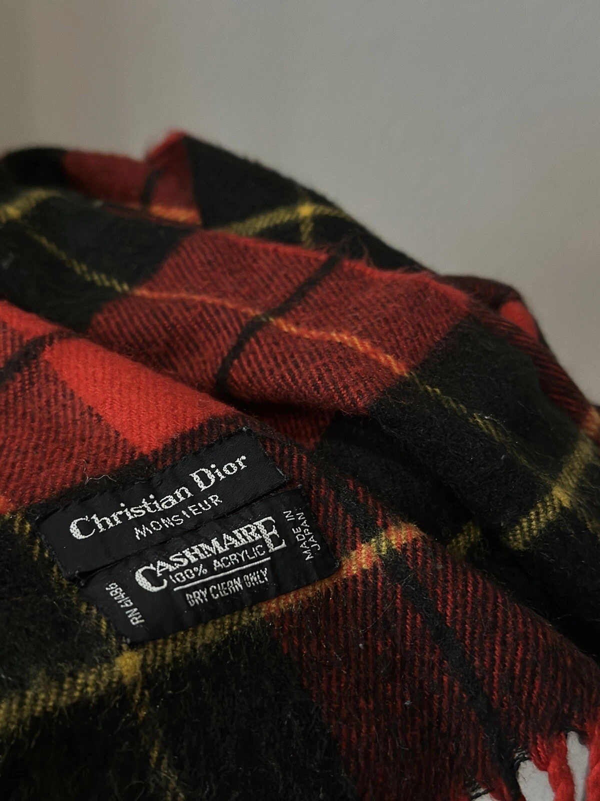 Écharpe à carreaux tartan Christian Dior Monsieur Cahsmaire