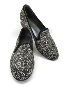 silver studded loafers