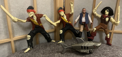 DC Comics Robot Shark & Skeleton Figures 2008 McDonalds Pirates of the Caribbean