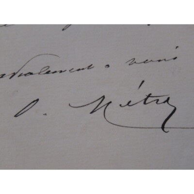 Metra Olivier Brief Autogrammkarte Handsigniert 1880