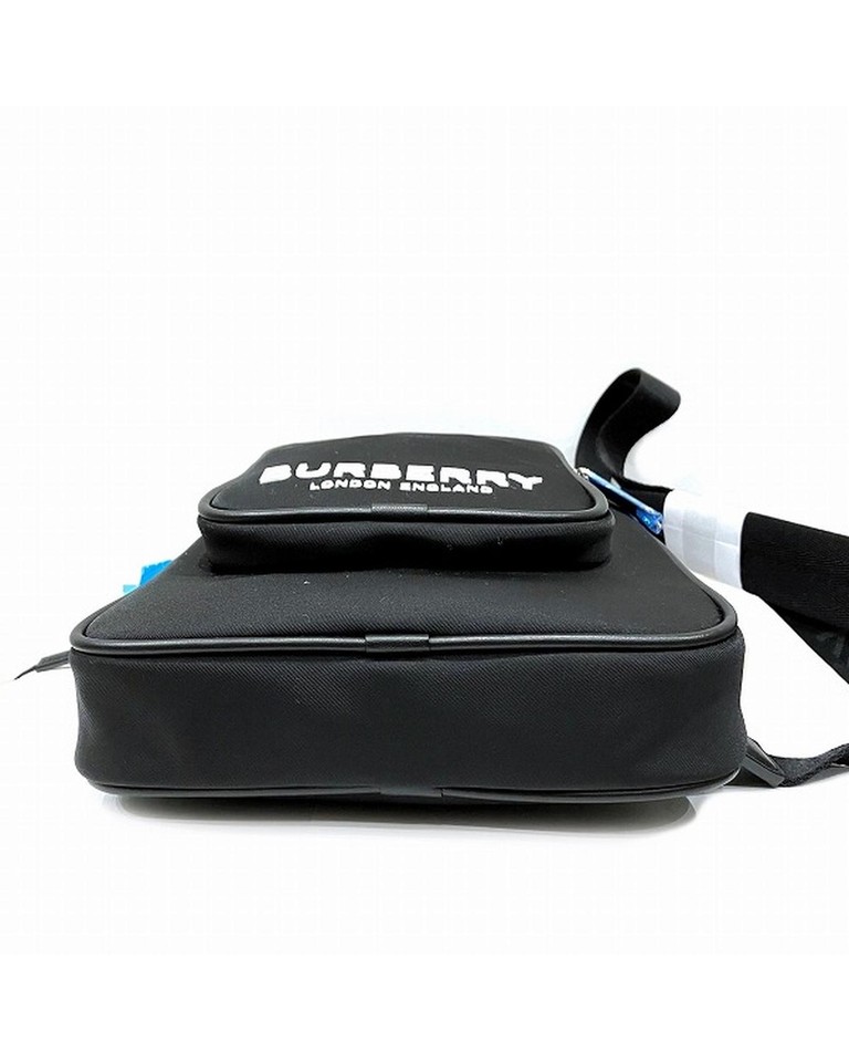 Pre Loved Burberry Small TB Monogram Crossbody Bag Black Crossbody