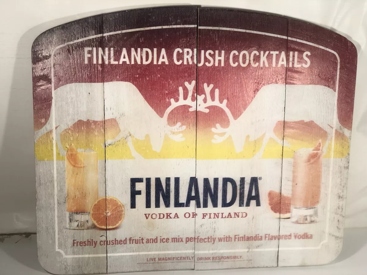 Finlandia Vodka Wood Board Panel Sign Display Made In USA
