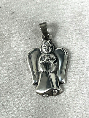 James avery angel pendant - Gem Sterling Silver James Avery Guardian Angels Heart Pendant RETIRED display picture 1
