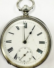 Montre De Poche Pré-possédée En Argent Sterling Avec Clé