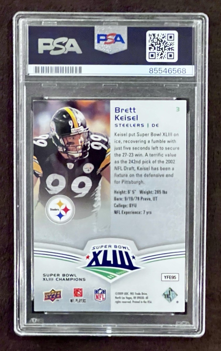 BRETT KEISEL Signed 2009 Upper Deck Super Bowl XLIII Card Steelers