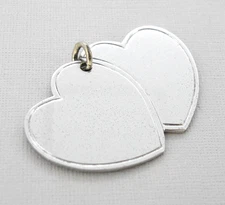 Charm Forstner Sterling Silver Two Overlapping Hearts  engraveable