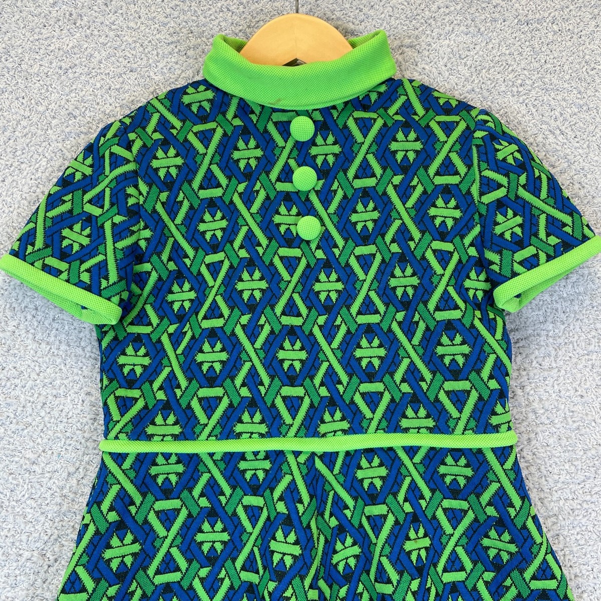 Vintage 1960's MOD Op Art Geometric A-Line Shift Dress Twiggy GoGo