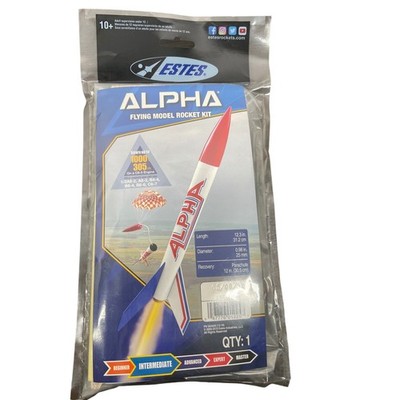 Estes Alpha Flying Model Rocket Kit 1225 Intermediate Level STEM Space Toy