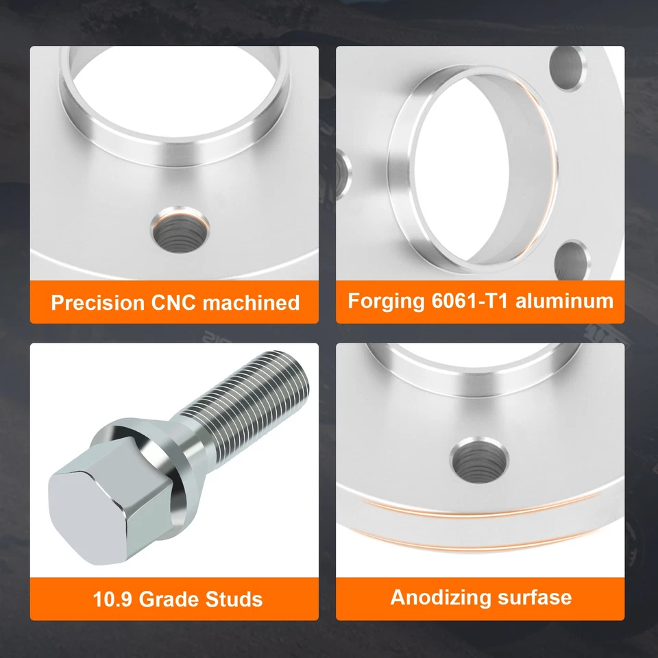 Espaçadores de roda centrados em cubo de 20 mm 5x112 compatível apenas com traseira Mercedes-Benz classe C 12x1,5 - Imagem 3 de 4