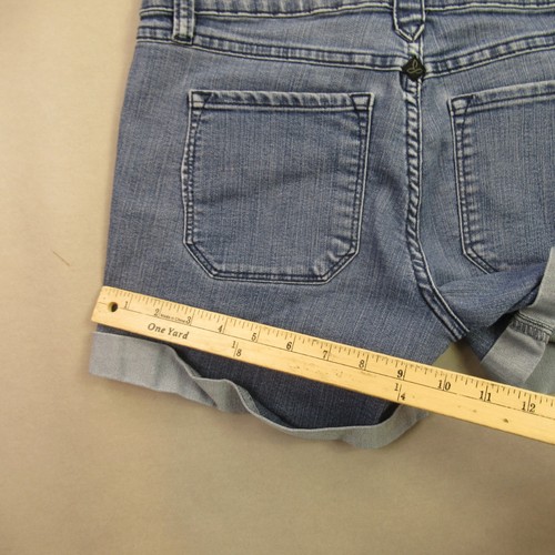Prana Shorts Womens 2 Lightweight Outdoors Pockets Chino Casual Denim Blue - Picture 9 of 9