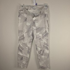 Calvin Klein Women's Size 10 Gray White Geometric Print Ankle Pants Trousers...