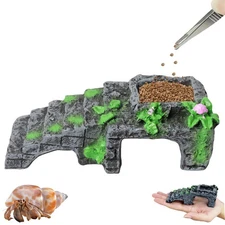 Hermit Crab Climbing Toys with Water Bowl, Hermit Crab Accessories, Resin Mat...