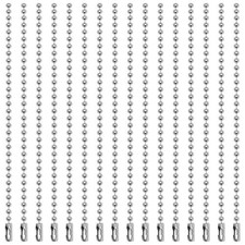 400PCS 4.5 inch Ball Beads Chain Bulk, Silver Keychain Rings Dog Tag Metal