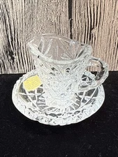 Vintage Phil Panel Import Lead Crystal Salt Dish West Germany & Little Pitcher