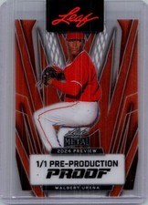 Walbert Urena Leaf Baseball 1/1 Pre Production Proof
