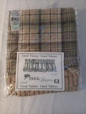 Park Designs Lined Valance 72 X 16" Plaid Brown Tan Oak Grove New