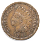 1894 Indian Head Penny Cent Fine/Very Fine (F/VF)