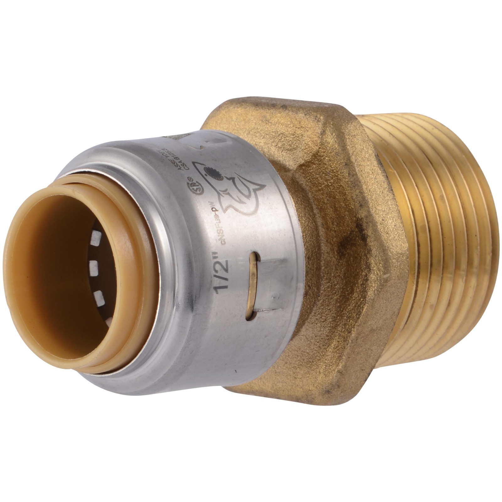 Sharkbite Max 1/2 Inch X 3/4 Inch Push To Connect Brass Adapter Plumbing Fitting