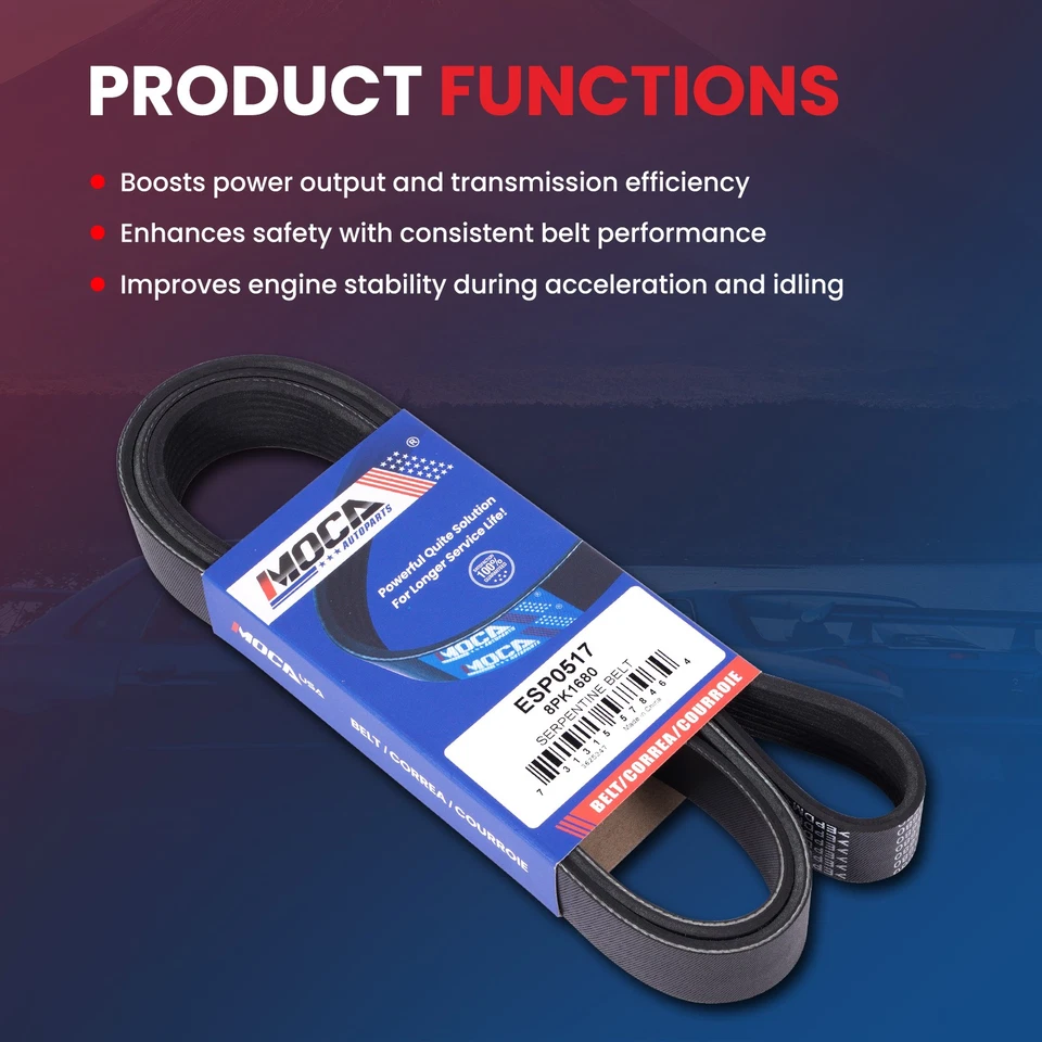 Cinturón Serpentine 8PK1680 para Chevrolet Camaro 2011-2015 Cadillac CTS 2012-2015 Foto 3 de 4