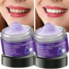 2X Dental restoration mineral powder, mineral tooth powder, teeth whitening 50g