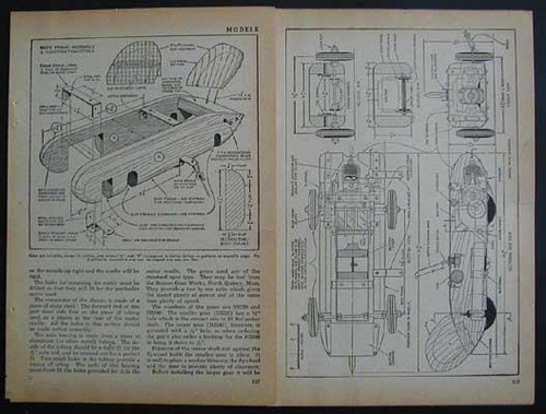 14" Tether Race Car 1942 How-To build PLANS Malcolm Campbell Bluebird - Picture 2 of 2