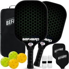 Pickleball Paddles Set of 2  USAP Approved Fiber Glass Pickleball Rackets wi...