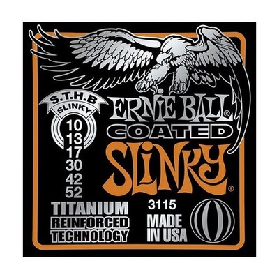 Ernie Ball EB 3115 Coated Slinky Heavy Coated Titanium RPS .010-.052